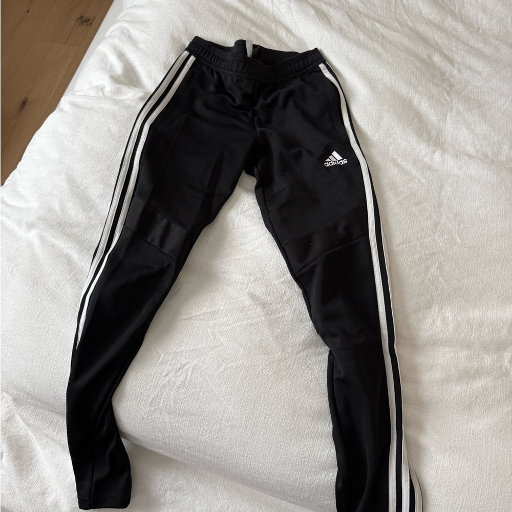 Adidas Classic Black Joggers with White Stripes